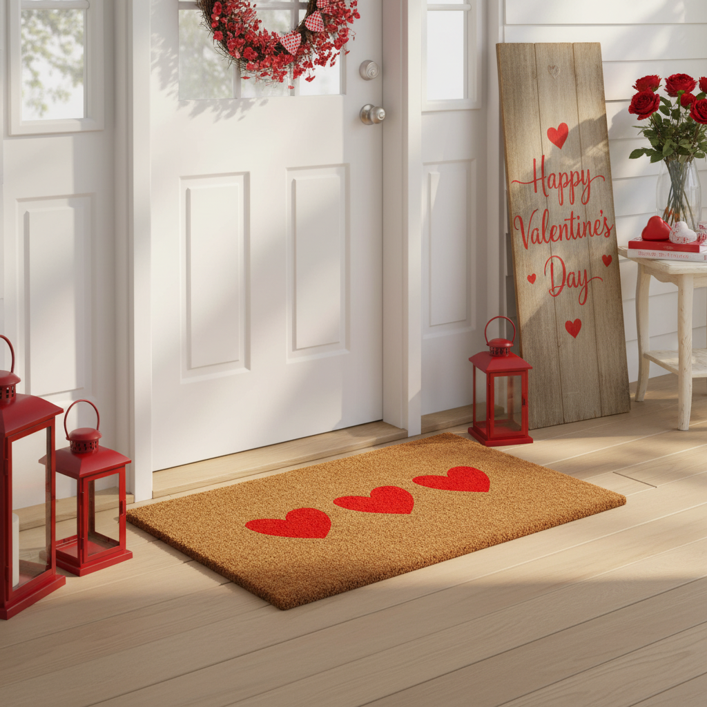 Trio Hearts Doormat