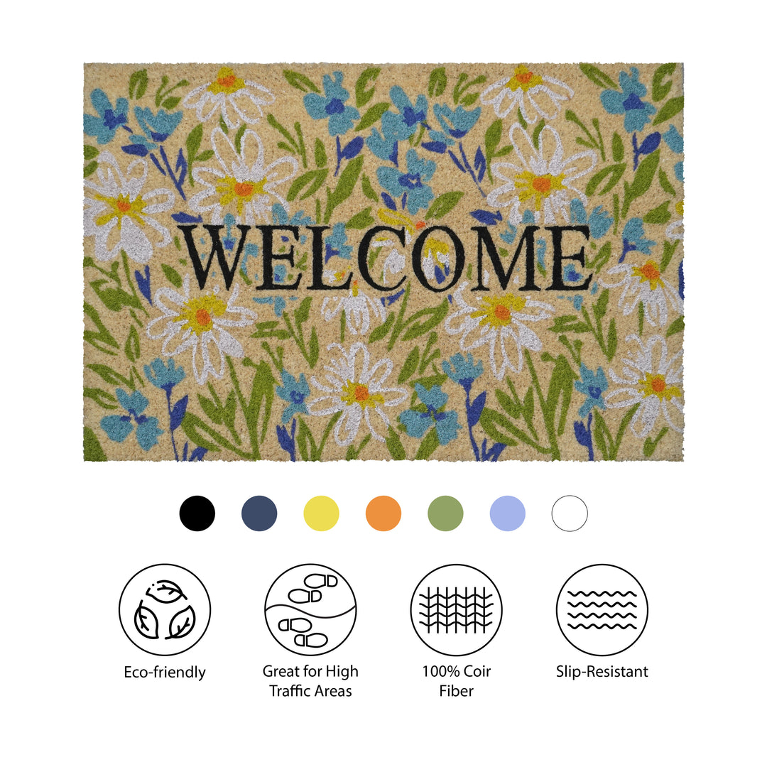 Field of Daisy Welcome Doormat