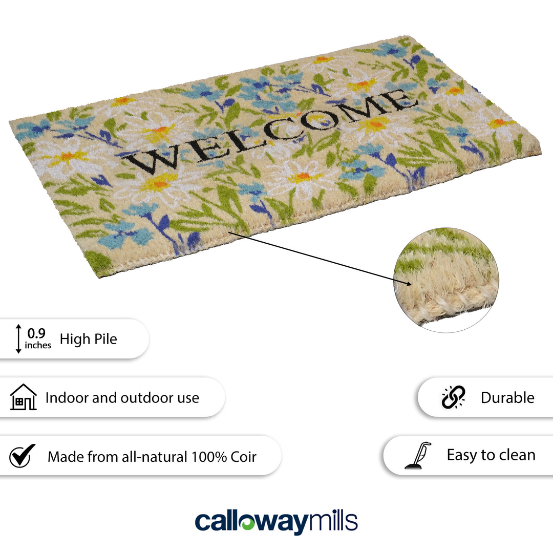 Field of Daisy Welcome Doormat