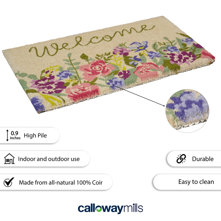 Welcome Floral Doormat