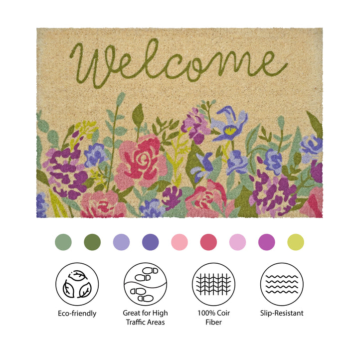 Welcome Floral Doormat