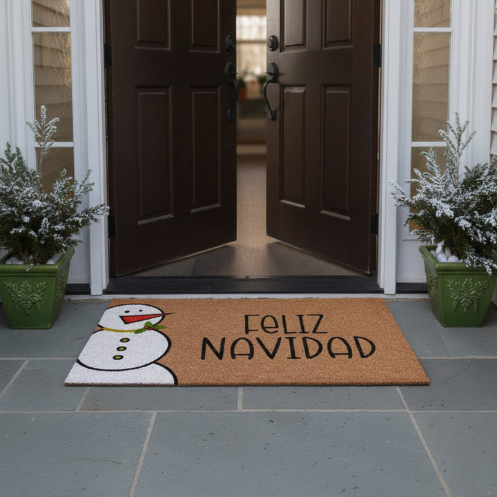Snowman Feliz Navidad Spanish Doormat