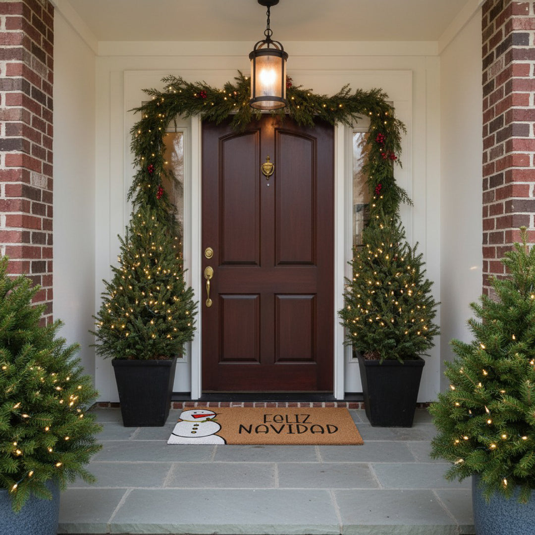Snowman Feliz Navidad Spanish Doormat