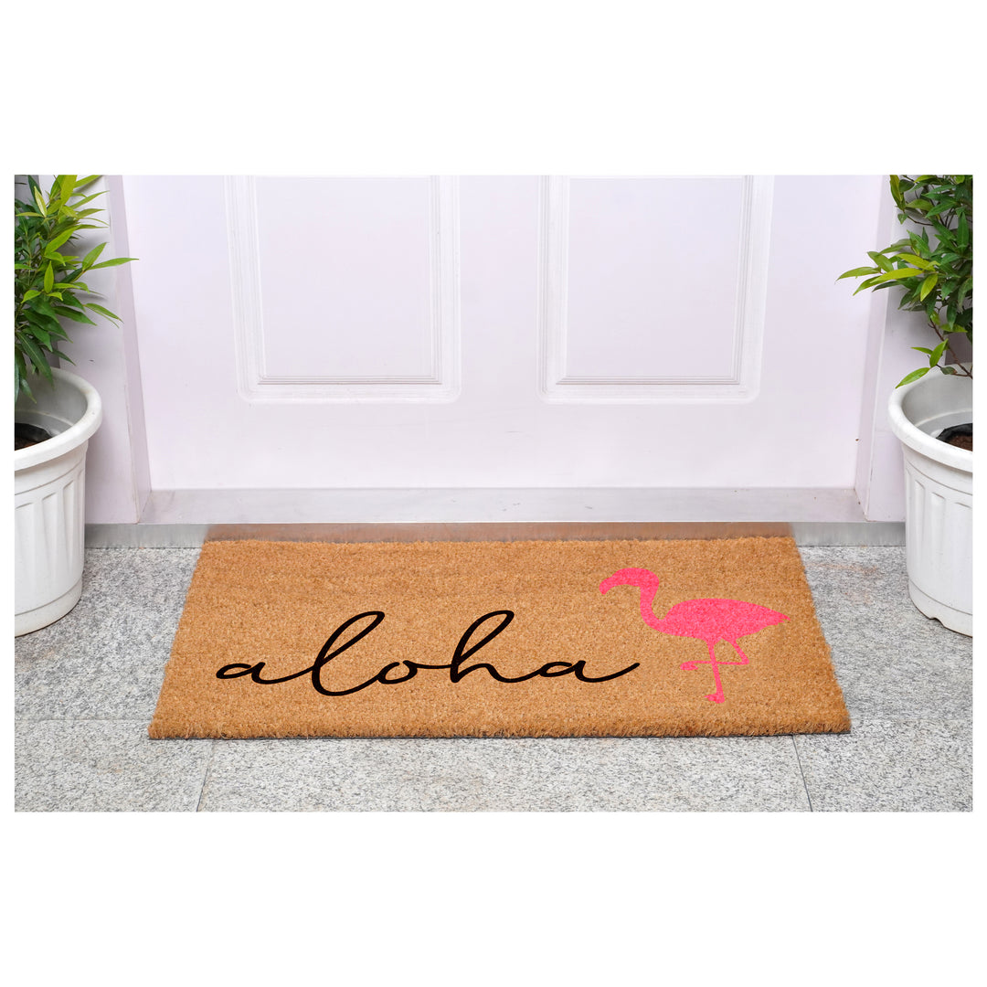 Aloha Flamingo Doormat