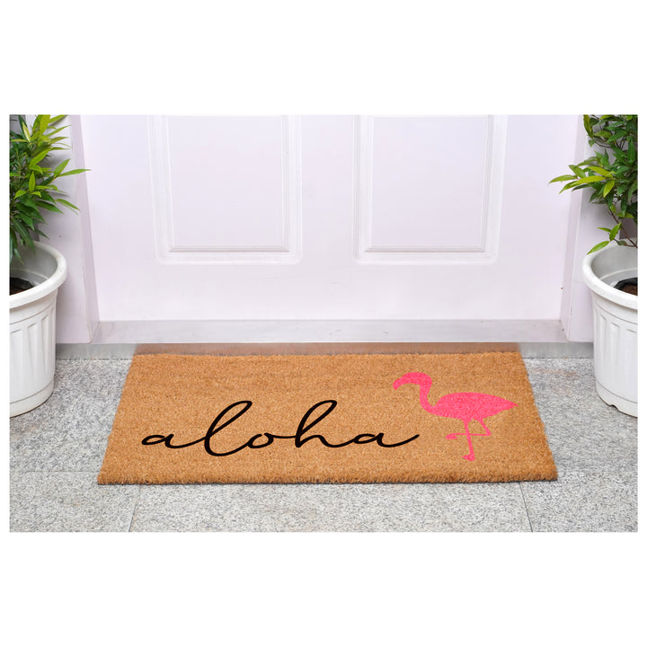 Aloha Flamingo Doormat