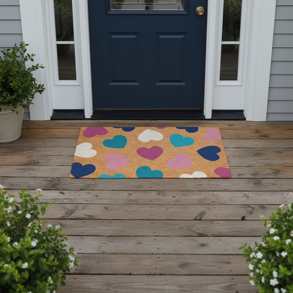 Colorful Mini Heart Doormat