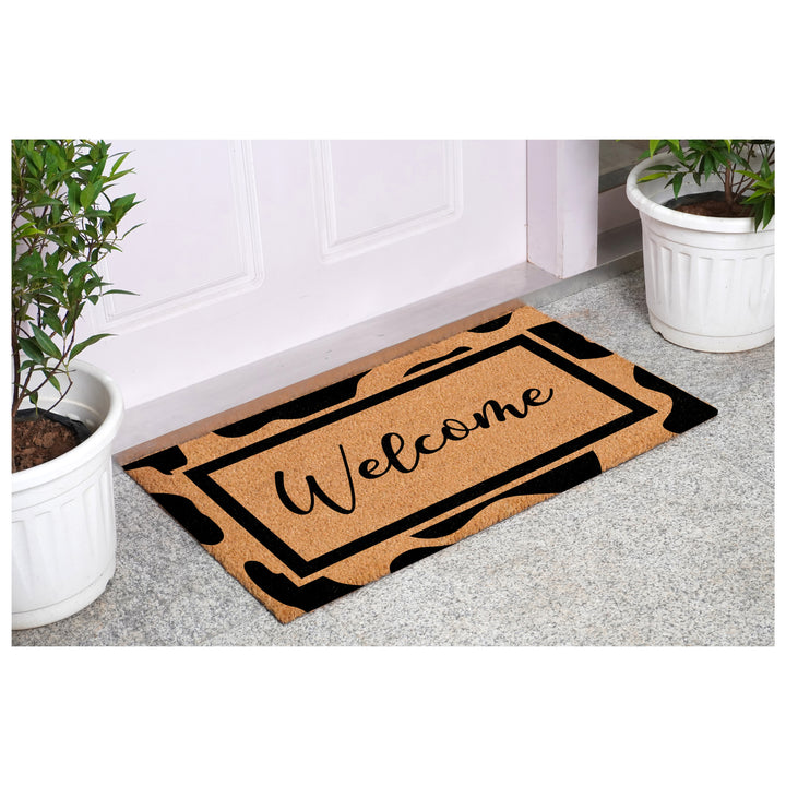 Cow Print Welcome Doormat