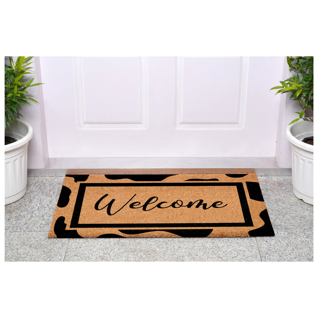 Cow Print Welcome Doormat