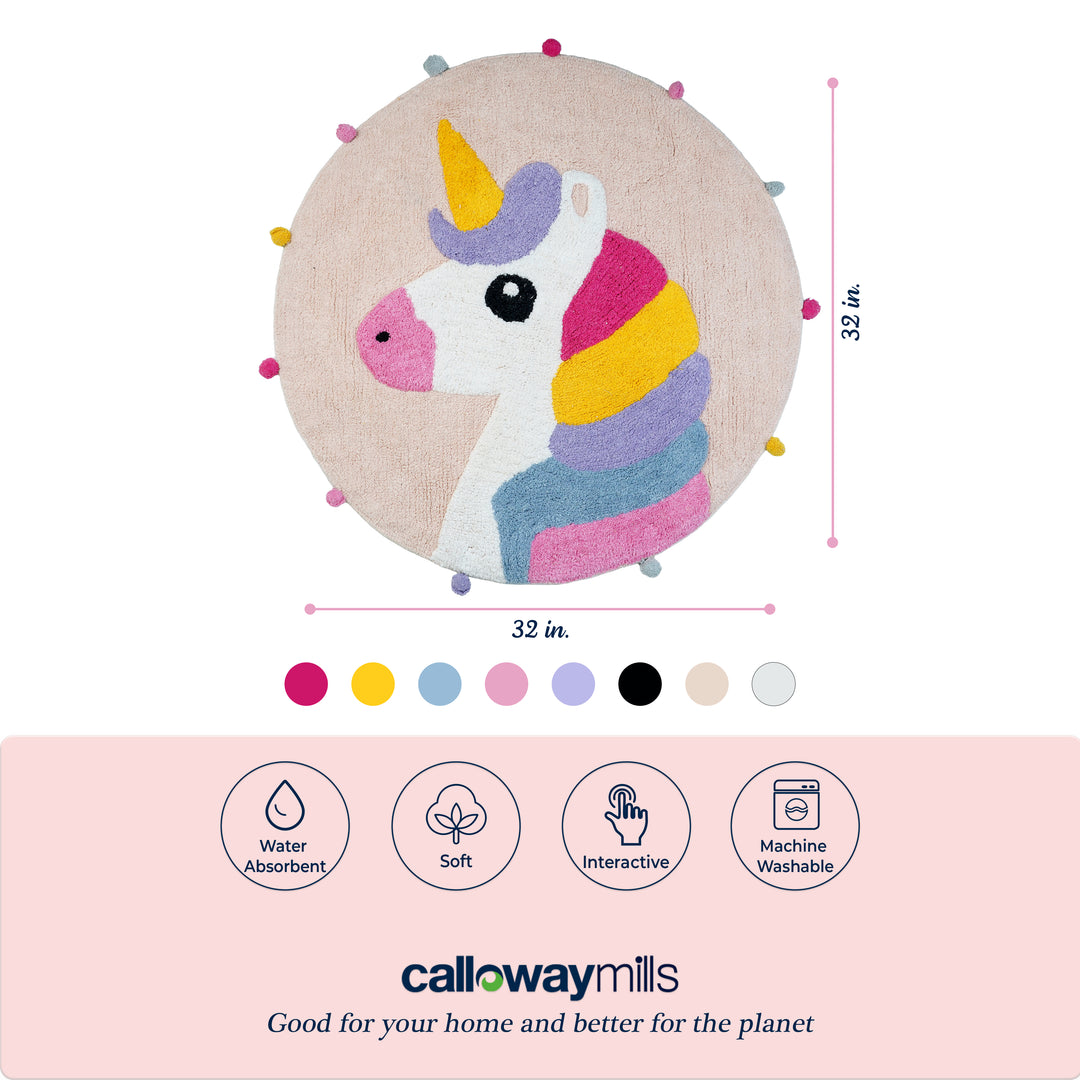 Round Unicorn Rug