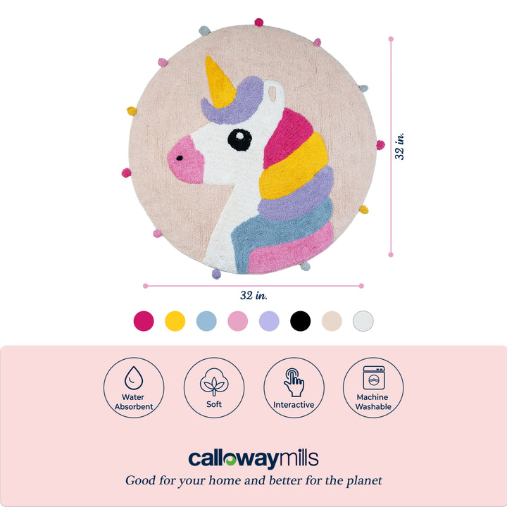 Round Unicorn Rug