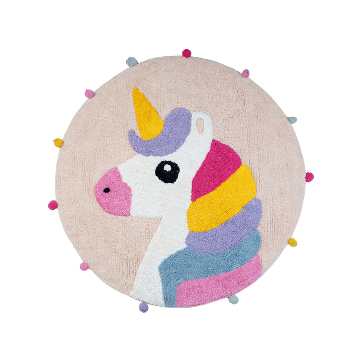 Round Unicorn Rug