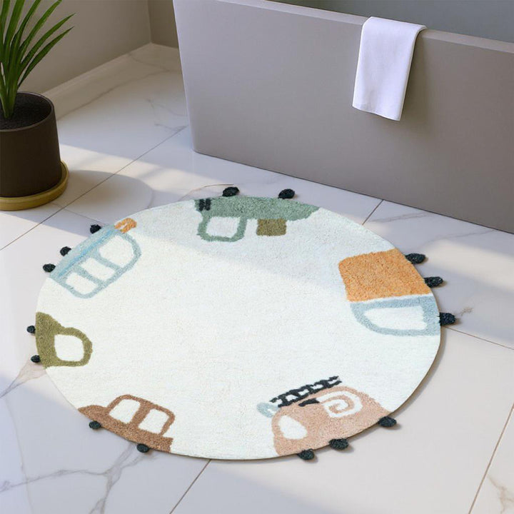 Round Toy Car Rug