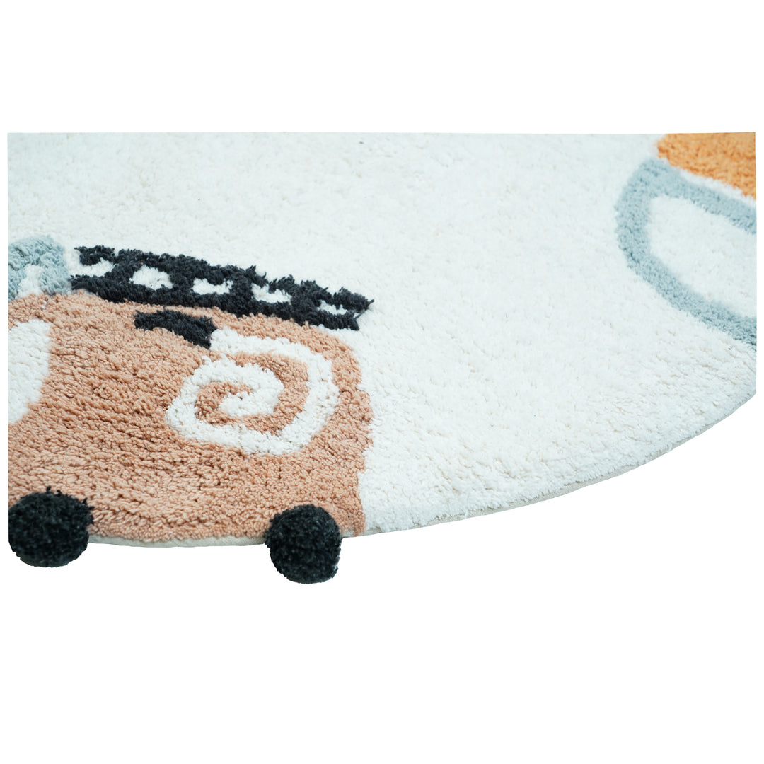 Round Toy Car Rug