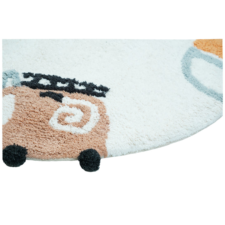 Round Toy Car Rug