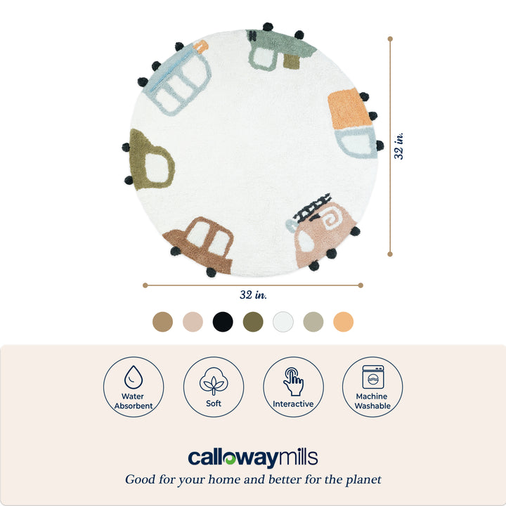 Round Toy Car Rug