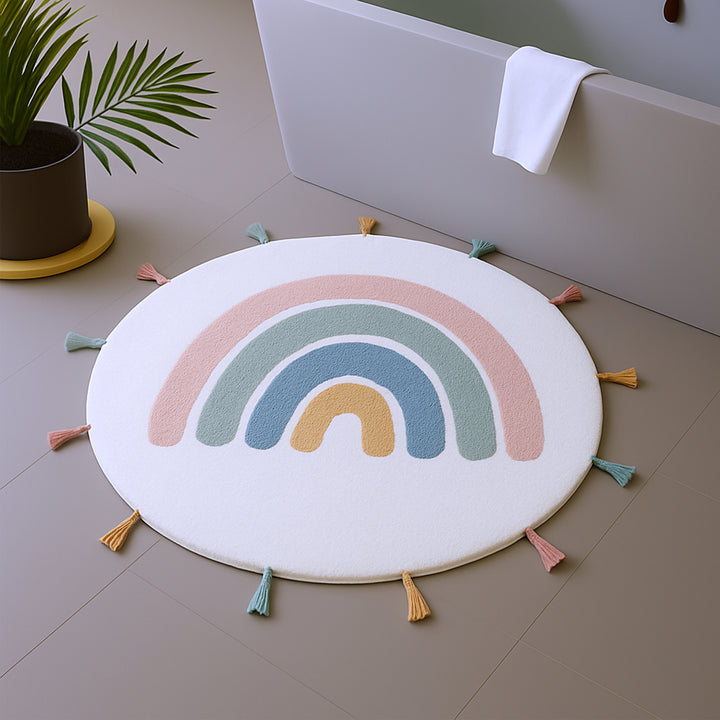 Pastel Rainbow Tassel Rug