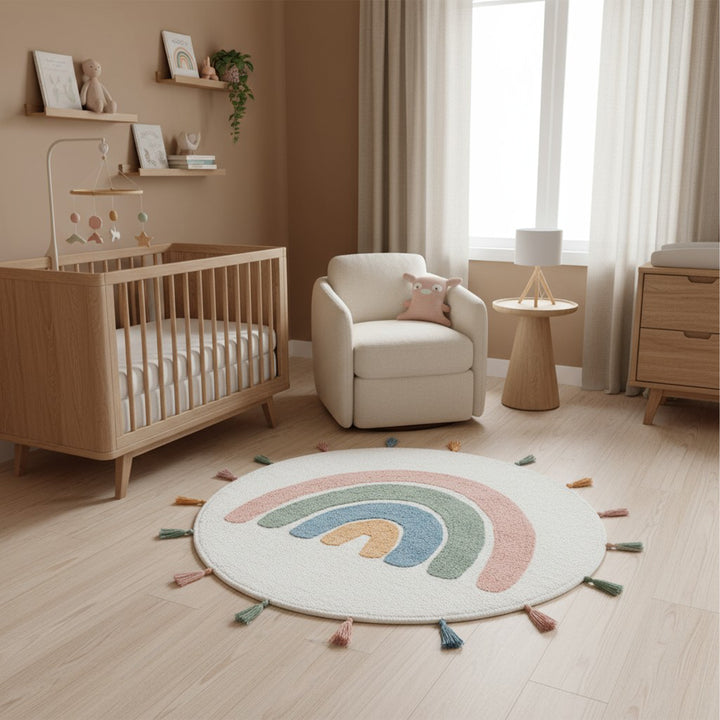 Pastel Rainbow Tassel Rug