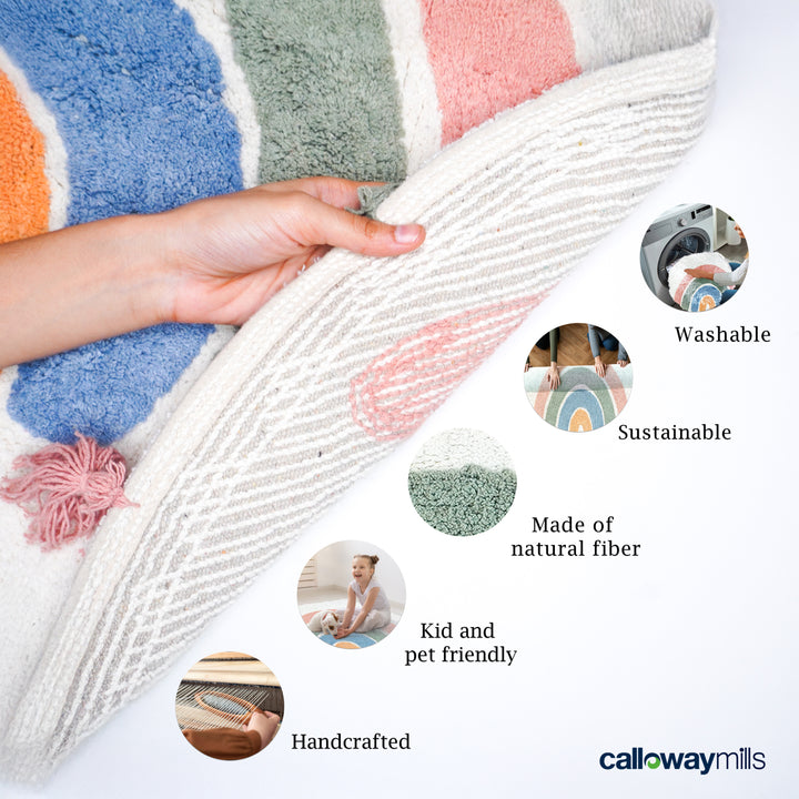 Pastel Rainbow Tassel Rug