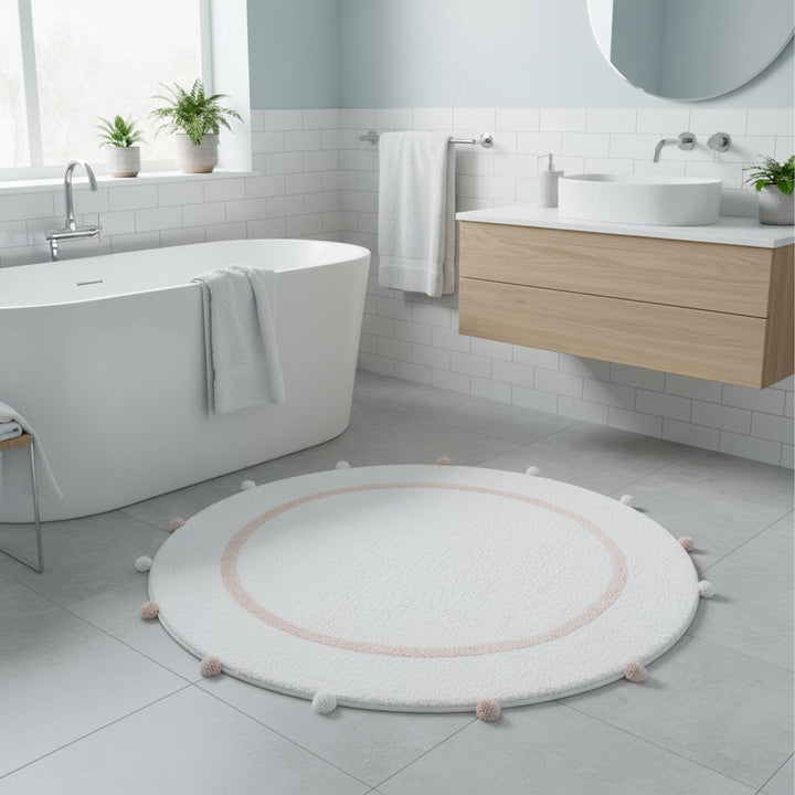 Pretty Pink Pom Pom Rug