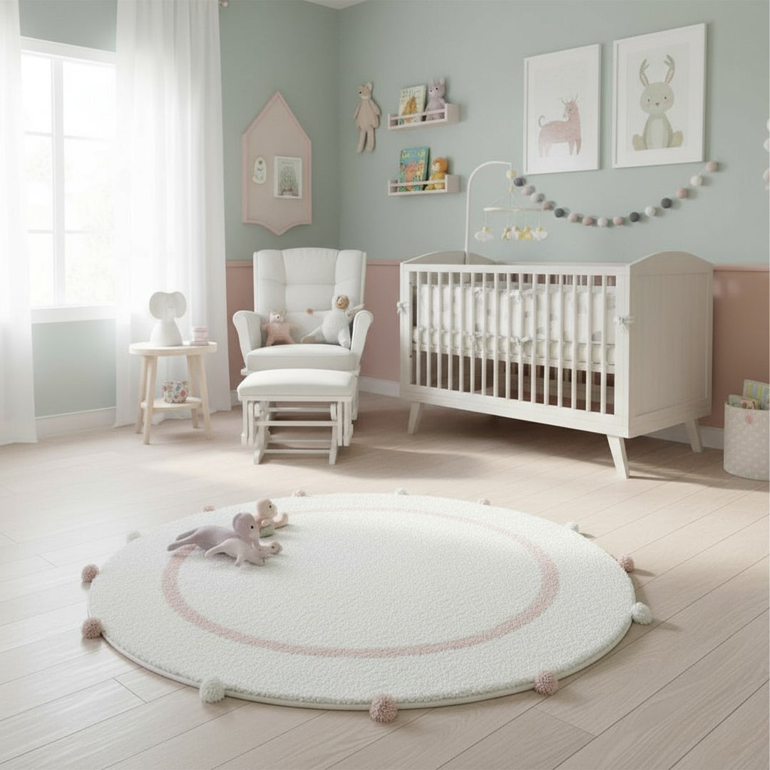 Pretty Pink Pom Pom Rug