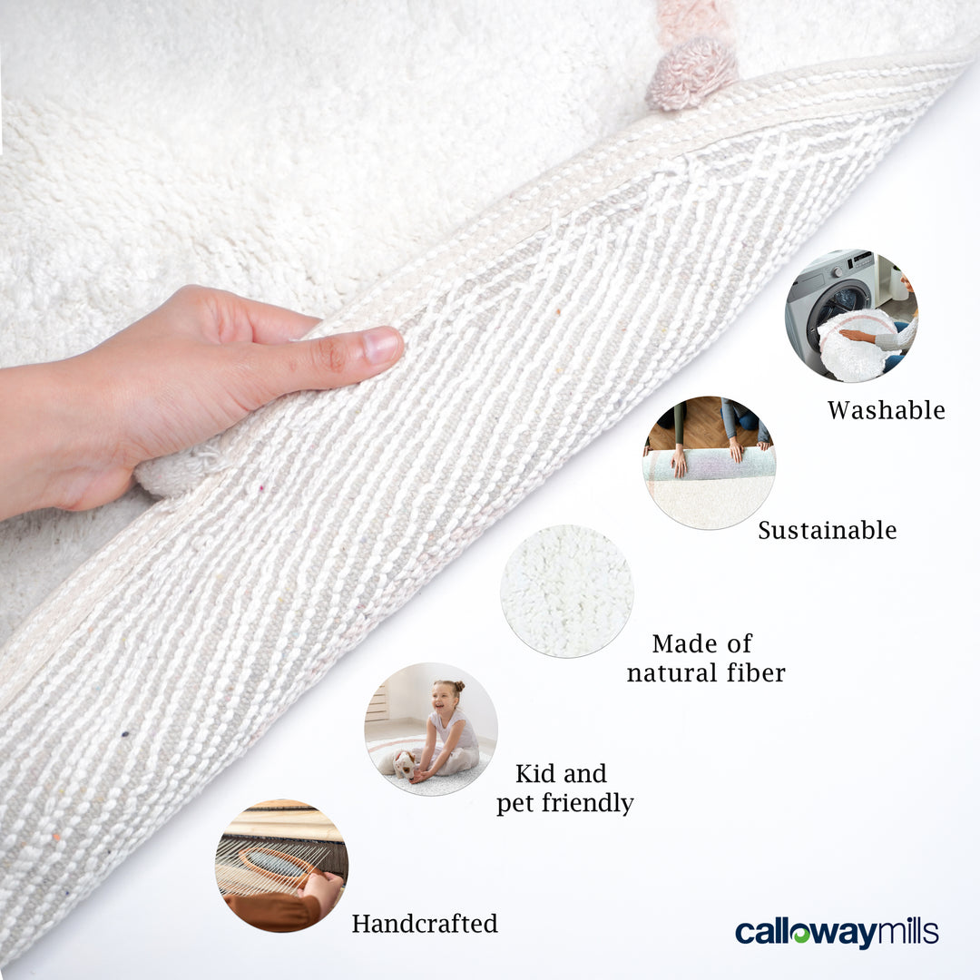 Pretty Pink Pom Pom Rug