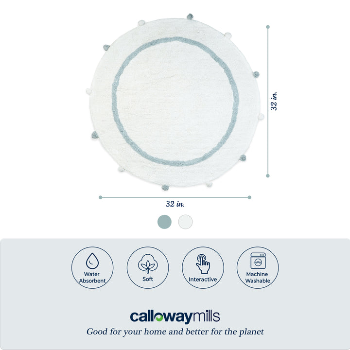 Baby Blue Pom Pom Rug