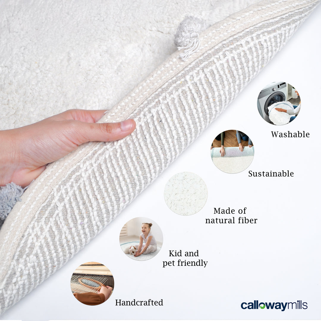 Baby Blue Pom Pom Rug