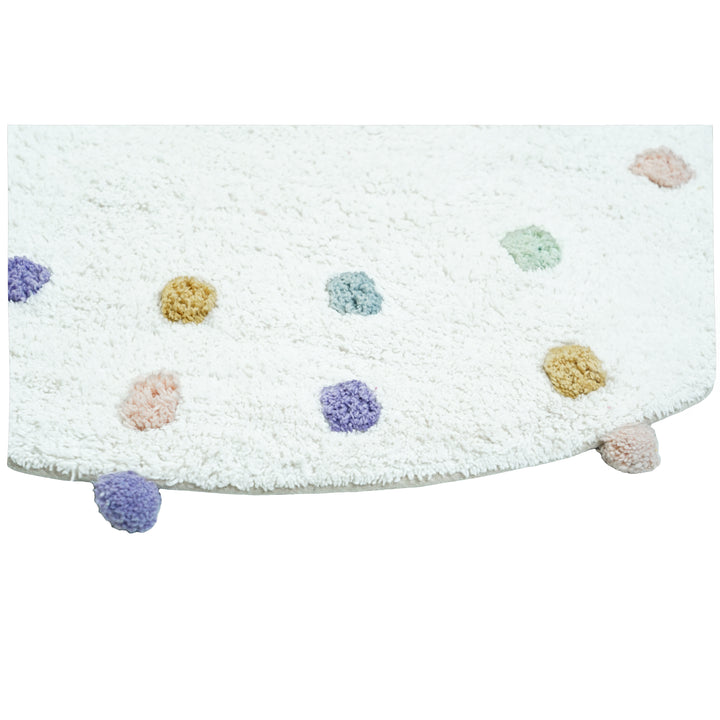 Round Confetti Pom Pom Rug