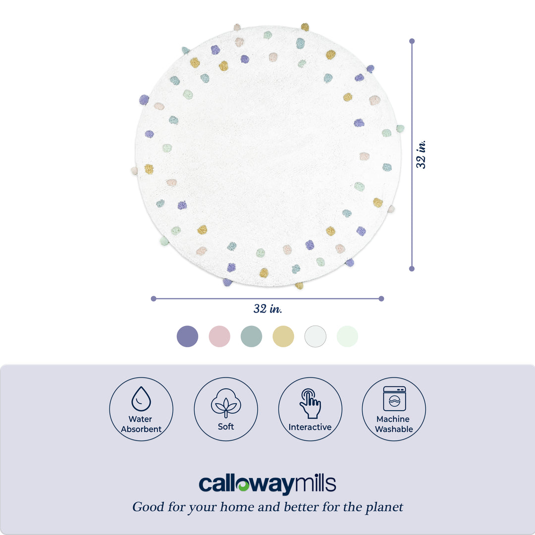 Round Confetti Pom Pom Rug