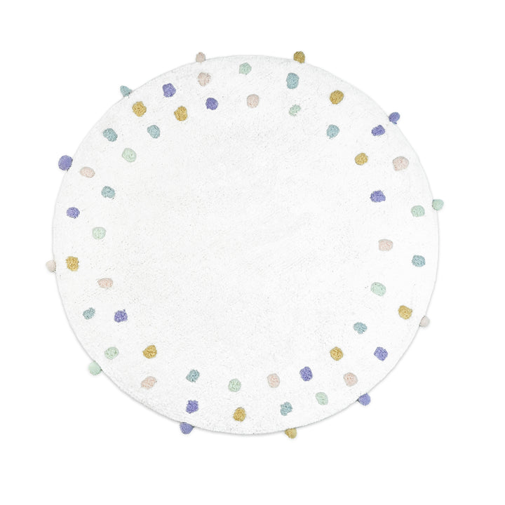 Round Confetti Pom Pom Rug