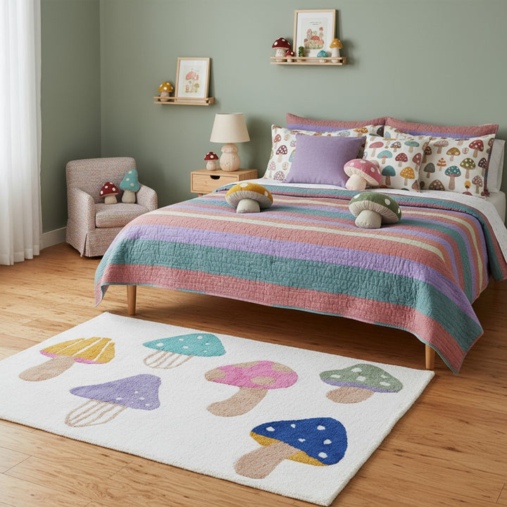 Colorful Mushroom Rug