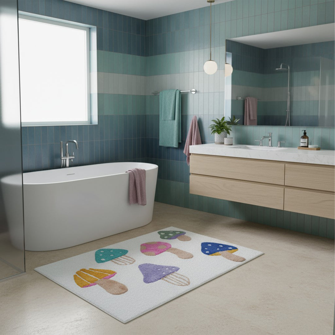 Colorful Mushroom Rug
