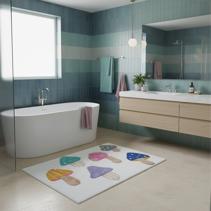Colorful Mushroom Rug