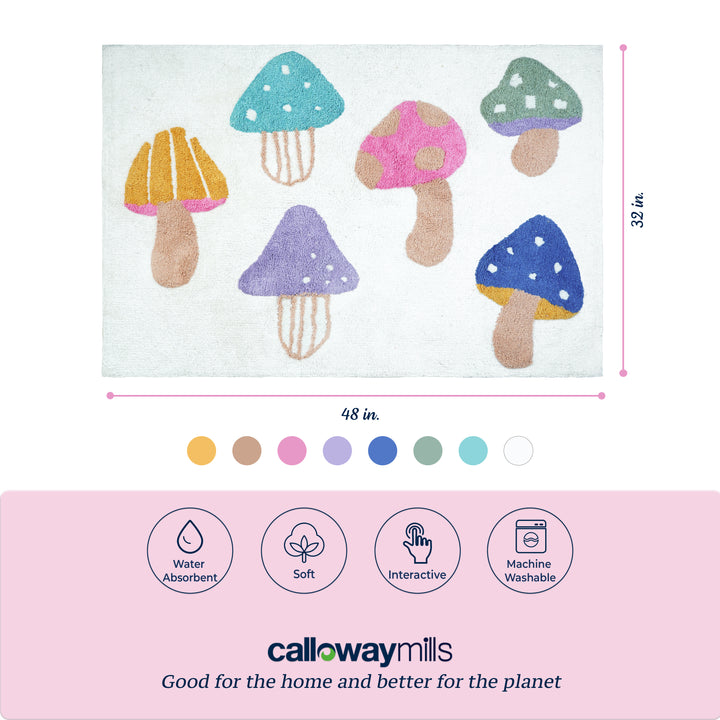 Colorful Mushroom Rug