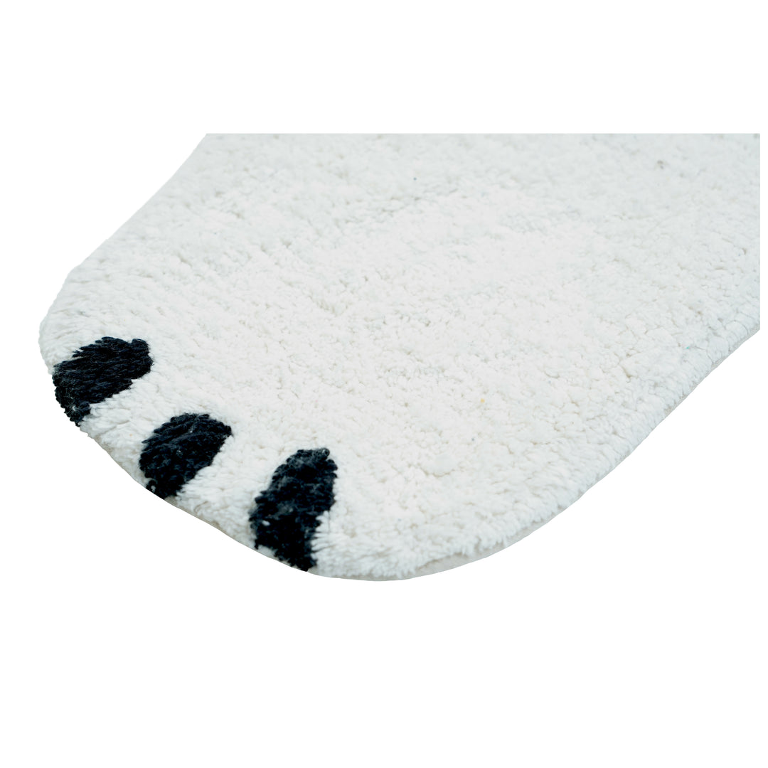 White Flower Kitty Rug