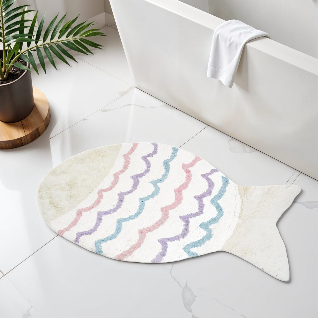 Pastel Waves Fish Rug