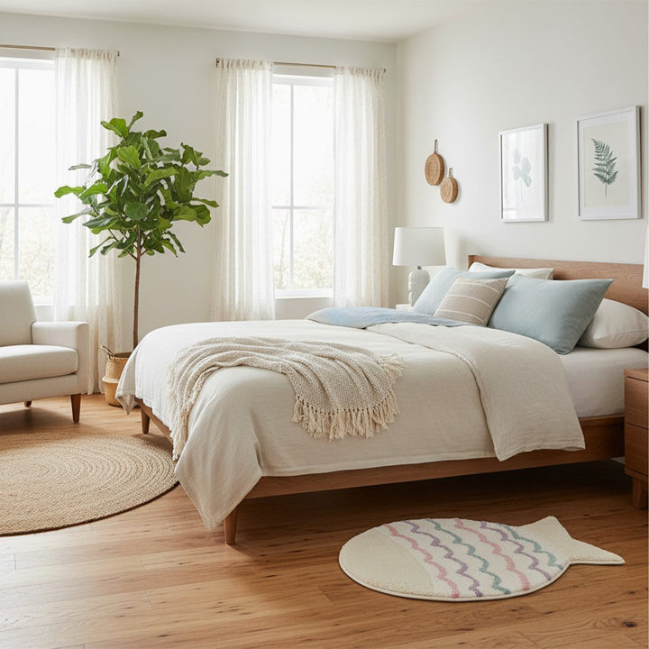 Pastel Waves Fish Rug