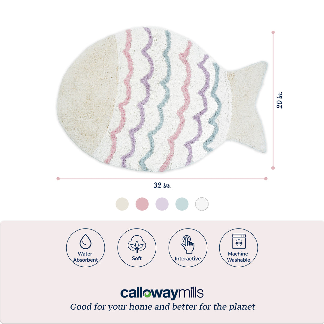 Pastel Waves Fish Rug