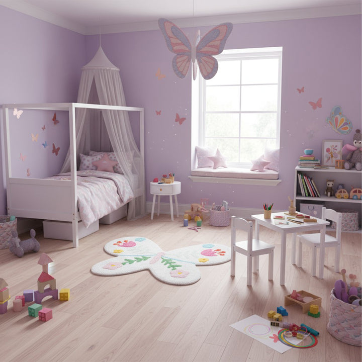 Floral Butterfly Rug