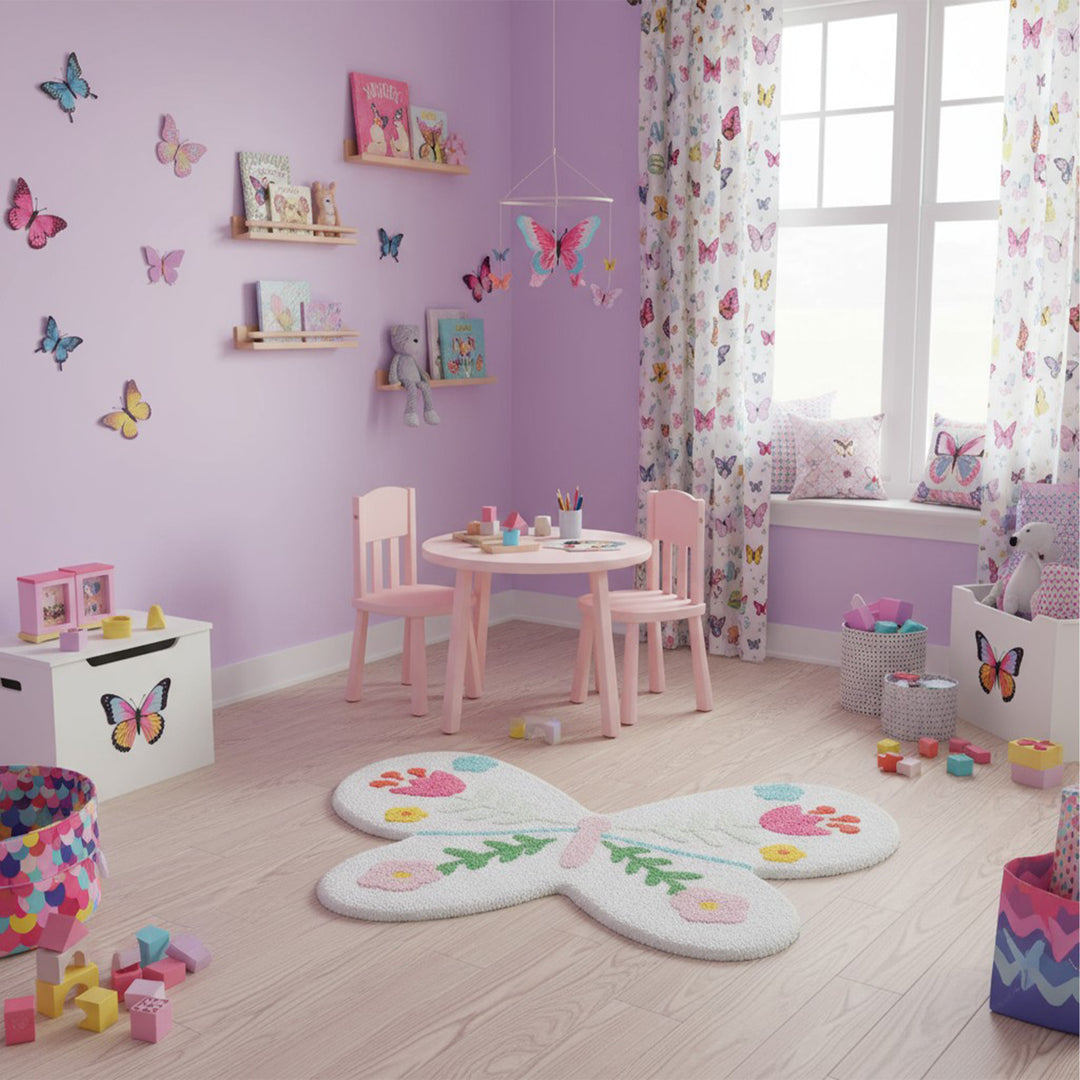 Floral Butterfly Rug