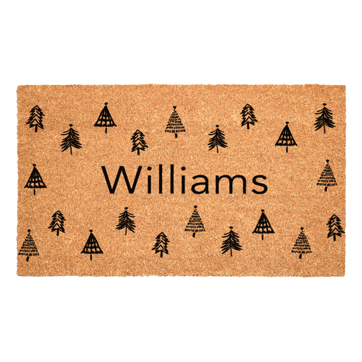 Personalized Tree Farm Christmas Doormat
