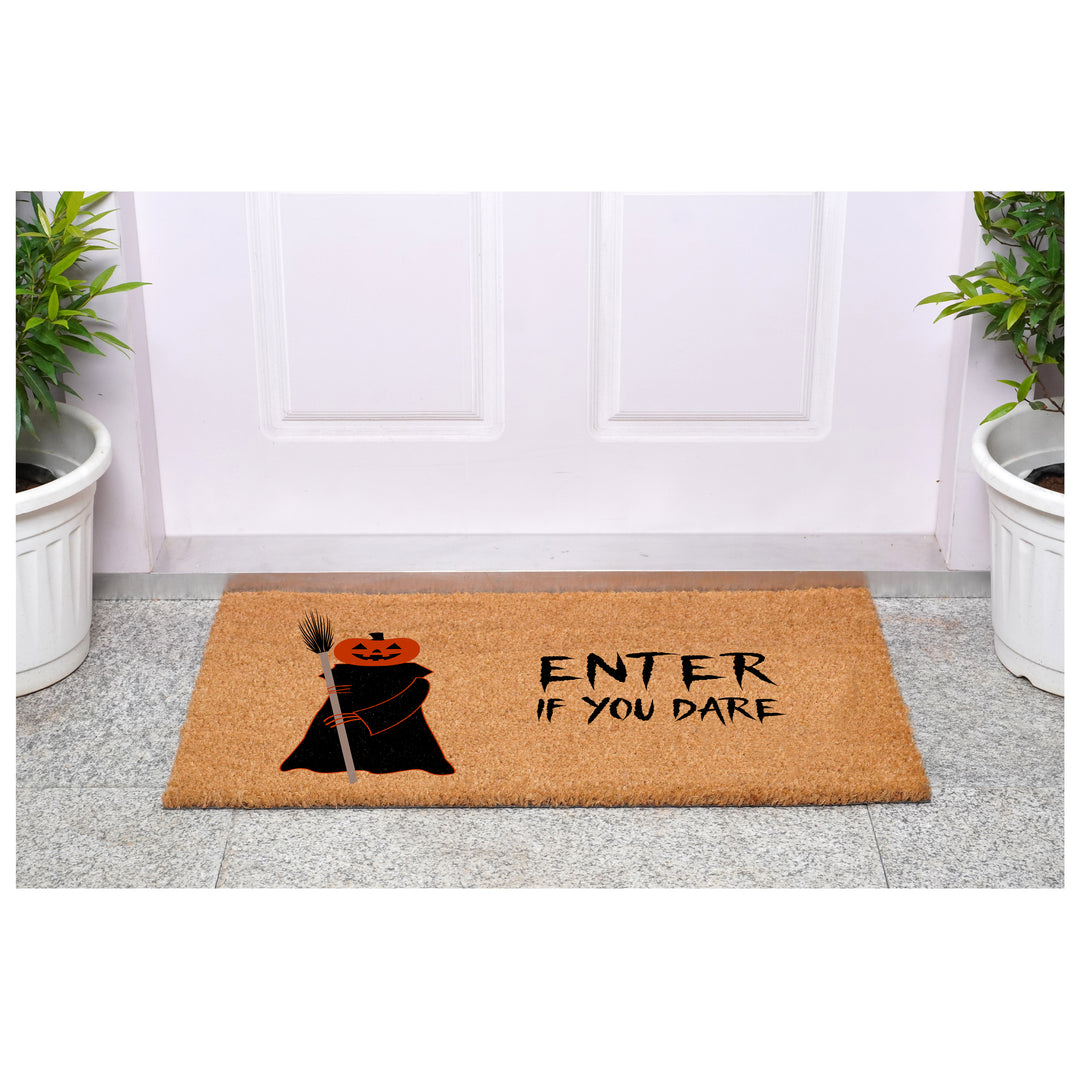 Scary Pumpkin Enter If You Dare Doormat