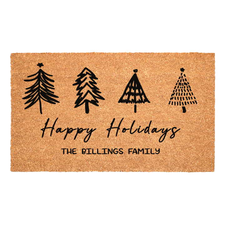Personalized Happy Holidays Doormat