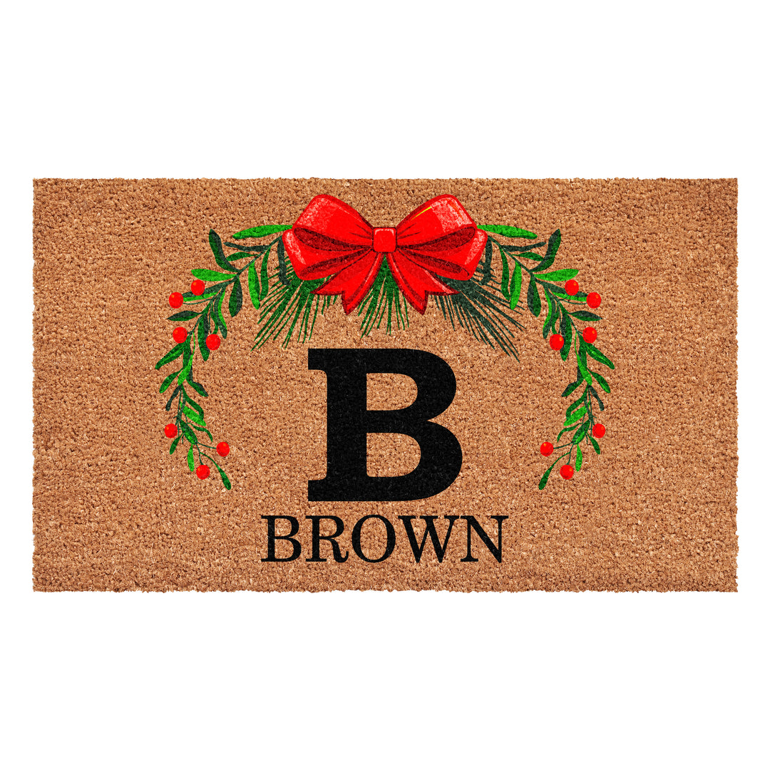 Personalized Christmas Wreath Doormats