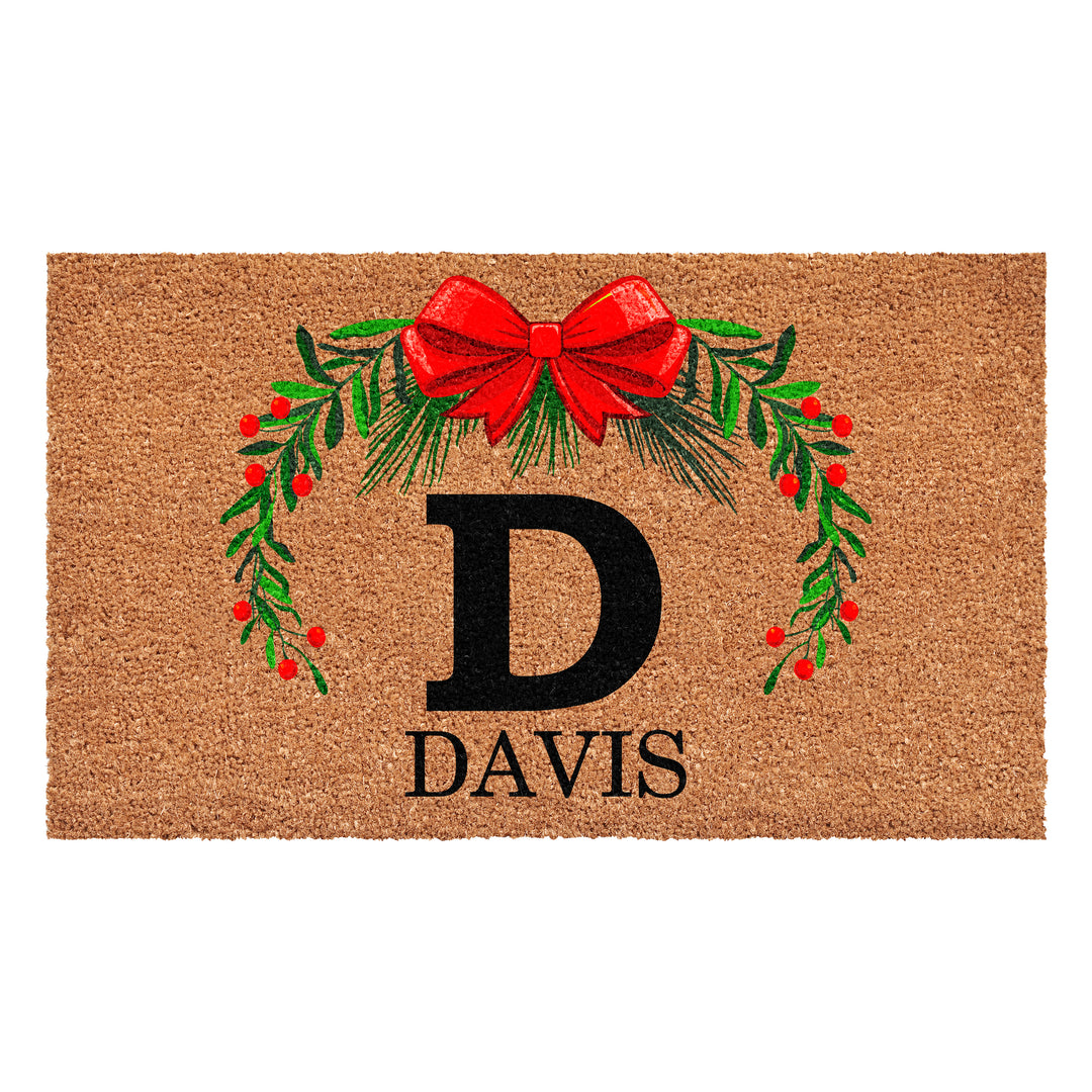 Personalized Christmas Wreath Doormats