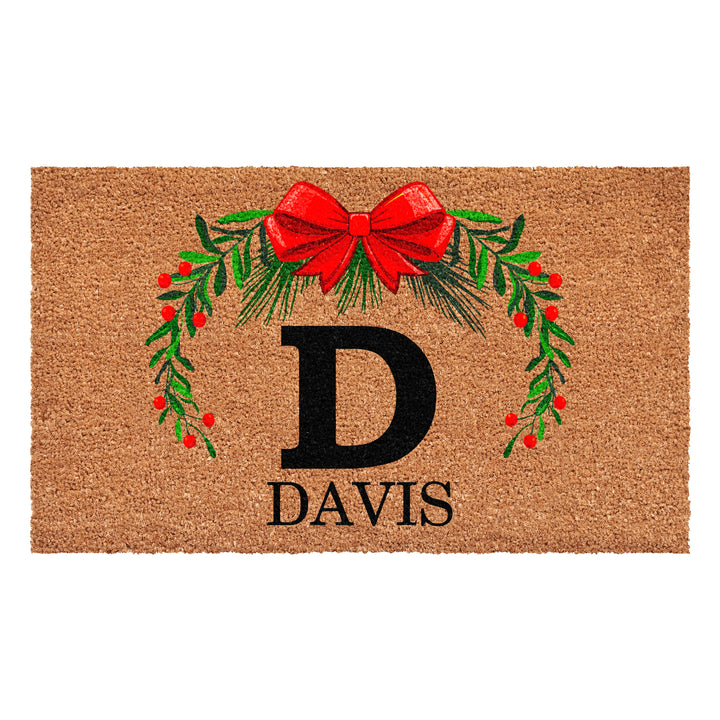 Personalized Christmas Wreath Doormats