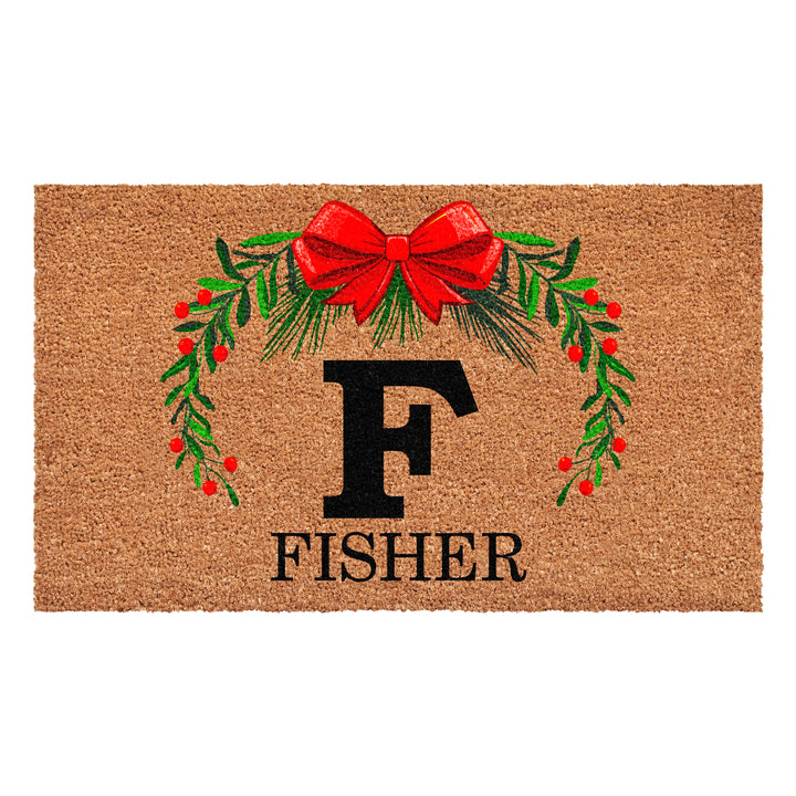 Personalized Christmas Wreath Doormats