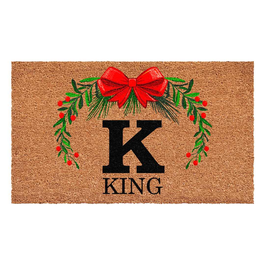 Personalized Christmas Wreath Doormats