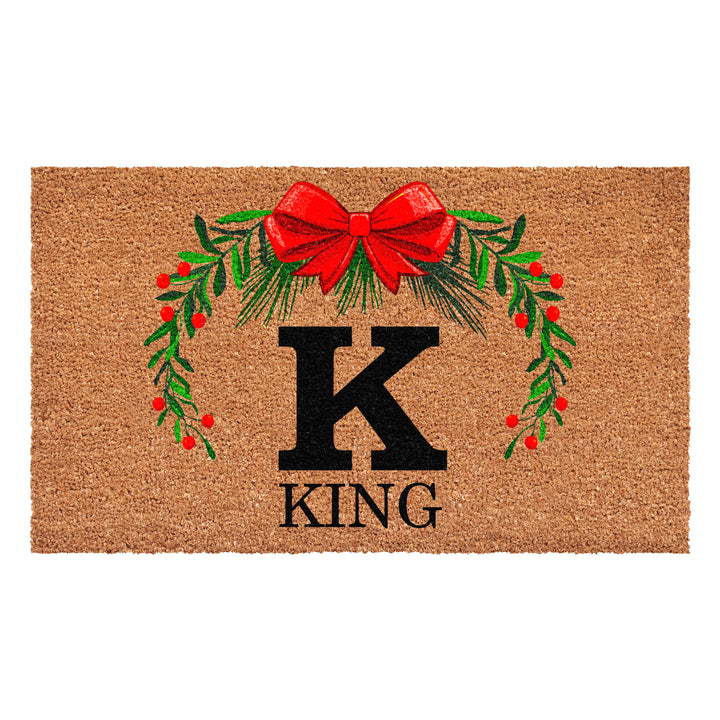 Personalized Christmas Wreath Doormats