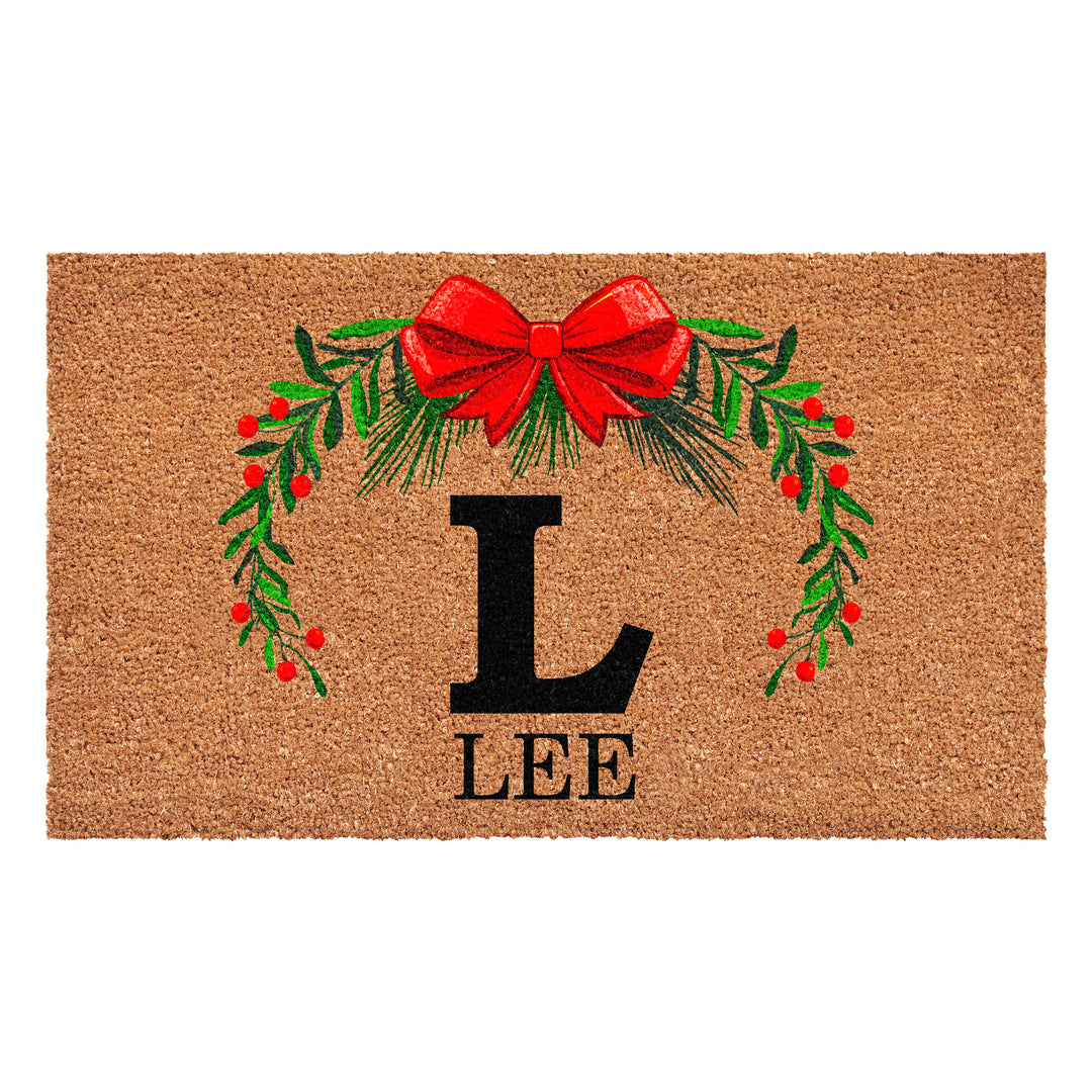 Personalized Christmas Wreath Doormats